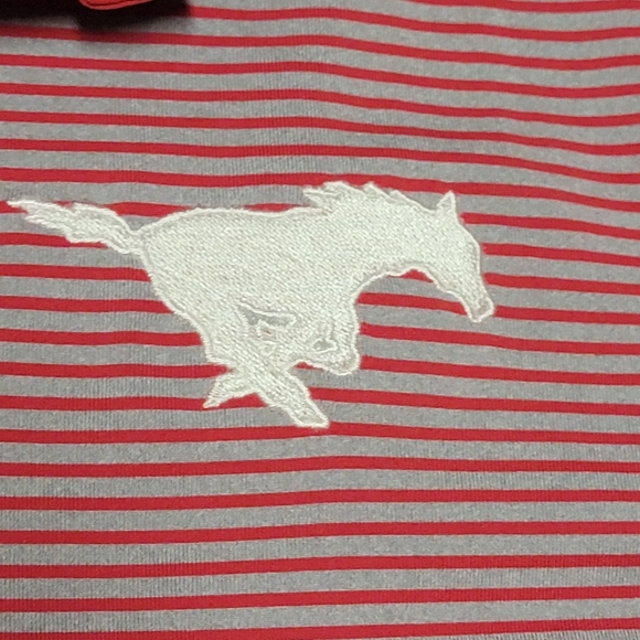 UNDER ARMOUR Polo Clubhouse Golf Striped Red/Gray Loose Top 1270480-600 - Picture 6 of 6